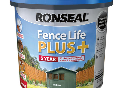 Ronseal 5 Litre Fence Life Plus Paint - Willow RSLFLPPW5L