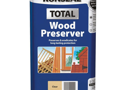 Ronseal 5 Litre Total Wood Preserver - Clear RSLWPCL5L