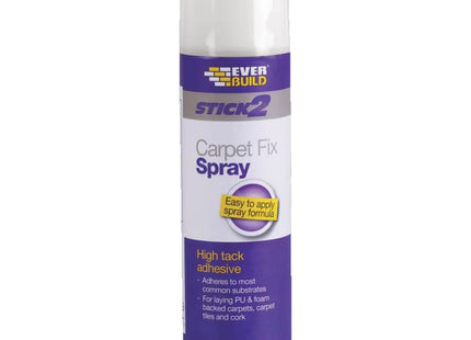 Everbuild Stick2 Carpet Fix Spray Adhesive - High Tack - Spray - Foaming Formula - 500ml
