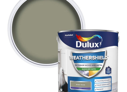 Dulux Weather Shield Quick Dry Satin Paint, 2.5 Litre - Green Glade