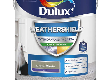 Dulux Weather Shield Quick Dry Satin Paint, 2.5 Litre - Green Glade