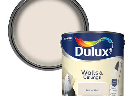 Dulux Matt Emulsion Paint For Walls And Ceilings - Summer Linen 2.5 Litre