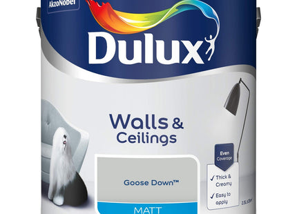 Dulux Matt Emulsion Paint For Walls And Ceilings - Goose Down 2.5 Litre