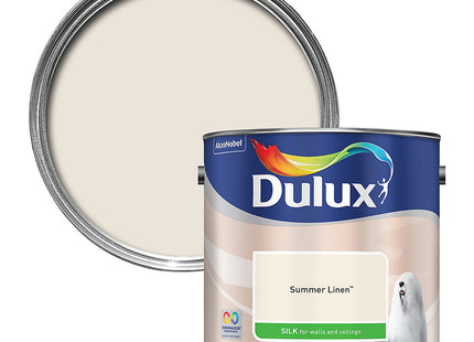 Dulux Silk Emulsion Paint For Walls And Ceilings - Summer Linen 2.5 Litre
