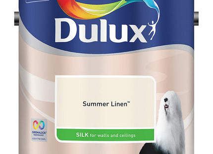 Dulux Silk Emulsion Paint For Walls And Ceilings - Summer Linen 2.5 Litre