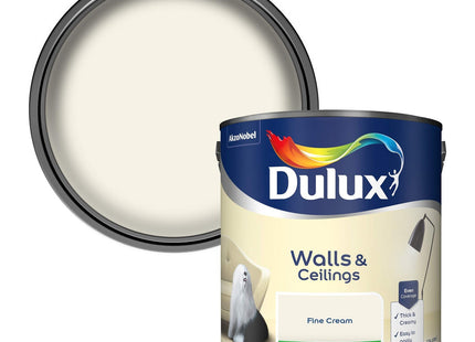 Dulux Silk Emulsion Paint For Walls And Ceilings - Fine Cream 2.5 Litre