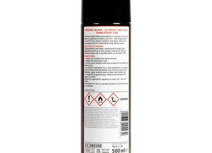 CarPlan Original Black, Trim & Bumper Shine, Protective Silicone Spray, 500ml