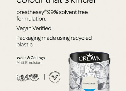 Crown Retail Core Emulsion Matt Canvas White 2.5 Litre