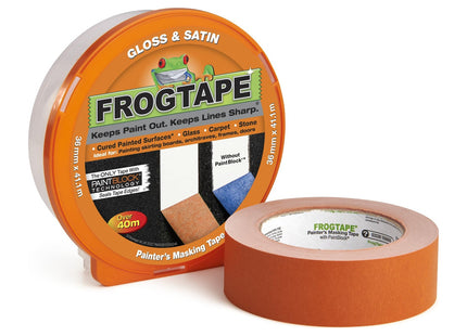 Shurtape Frog Tape Orange Gloss & Satin Painters Masking Tape 36mm x 41.1m. Indoor painting and decorating for sharp lines and no paint bleed