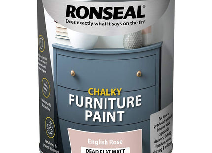 Ronseal 750ml Chalky Furniture Paint - English Rose RSLCFPER750
