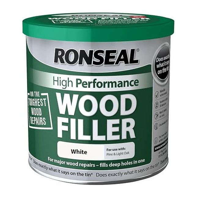 Ronseal High Performance Wood Filler, White, 3.7kg RSLHPWFW37K