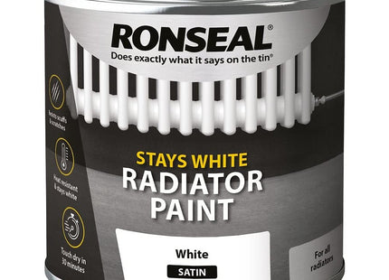 Ronseal Stays White Radiator Paint White Satin 250ml