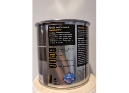 Ronseal Stays White Radiator Paint White Satin 250ml