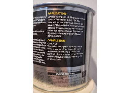 Ronseal Stays White Radiator Paint White Satin 250ml