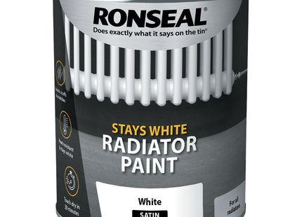 Ronseal Stays White Radiator Paint White Satin 750ml 37506