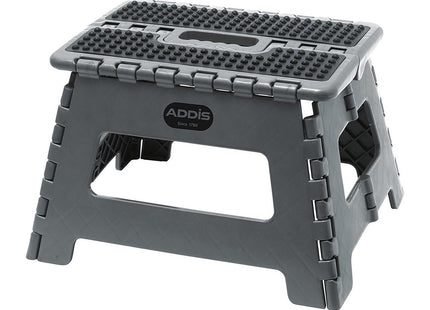 Addis Compact Folding Step Stool - Lightweight, Strong & Portable Design with Non-Slip Top and Feet - Easy Carry Handle - 150kg Load - Graphite Grey