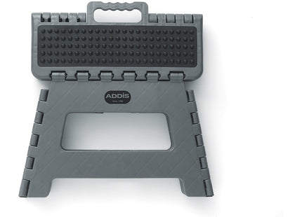 Addis Compact Folding Step Stool - Lightweight, Strong & Portable Design with Non-Slip Top and Feet - Easy Carry Handle - 150kg Load - Graphite Grey