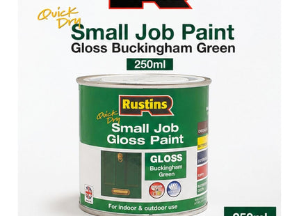 Rustins Small Job Gloss Paint Buckingham Green 250ml