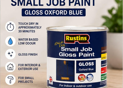 Rustins Small Job Gloss Paint Oxford Blue 250ml