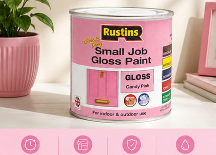 Rustins Small Job Gloss Paint Candy Pink 250ml