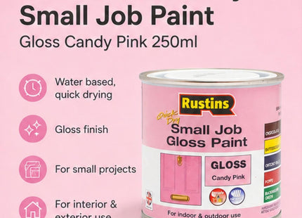 Rustins Small Job Gloss Paint Candy Pink 250ml