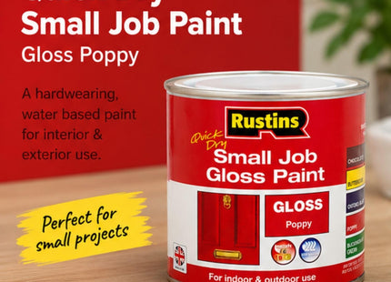 Rustins Small Job Gloss Paint Poppy 250ml