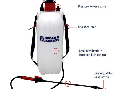 Spear & Jackson 8LPAPS 8 Litre Pump Action Pressure Sprayer