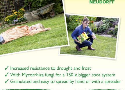 Neudorff Organic CleanLawn, Lawn Fertiliser for a Thicker, Greener, Drought Resistant Lawn, Suppresses Moss and Weeds, 8kg for 160 m_