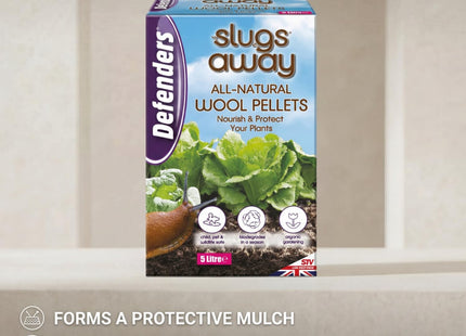 STV Defenders All-Natural Slugs Away Wool Pellets - 5 Litre, Slug Deterrent, Protect Gardens and Plants From Slugs and Snails, Grey STV053