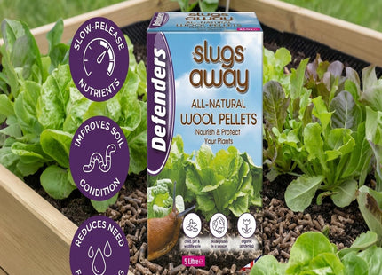 STV Defenders All-Natural Slugs Away Wool Pellets - 5 Litre, Slug Deterrent, Protect Gardens and Plants From Slugs and Snails, Grey STV053
