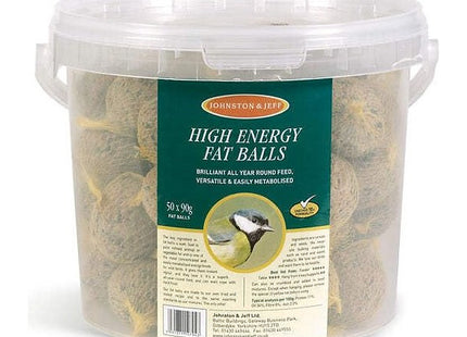 Johnston & Jeff Fat Balls Bucket No Nets Wild Bird Food (50 x 90g) (May Vary)