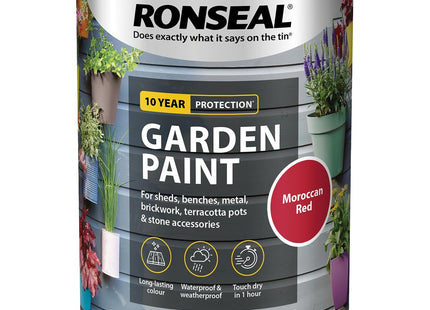 Ronseal Garden Paint, Moroccan Red, 750ml RSLGPMR750