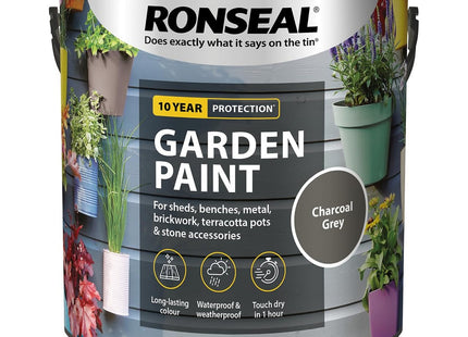 Ronseal Garden Paint Charcoal, Grey, 2.5 Litre RSLGPCG25L