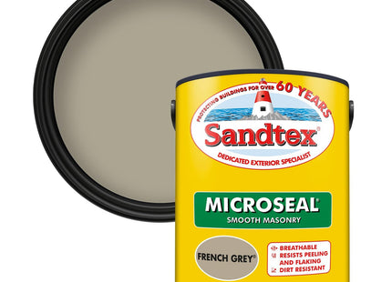 Sandtex Ultra Smooth Masonry Paint 5 Litre Stock Colours - French Grey