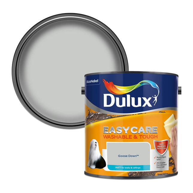 Dulux Easycare Washable & Tough Matt Emulsion Paint For Walls And Ceilings - Goose Down 2.5 Litre 403201