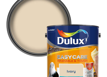 Dulux Easycare Washable and Tough Matt Emulsion Paint For Walls And Ceilings - Ivory 2.5 Litre