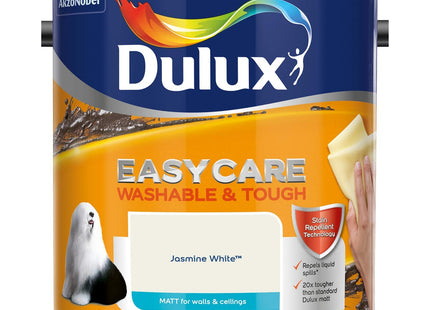 Dulux Easycare Washable and Tough Matt Emulsion Paint For Walls And Ceilings - Jasmine White 2.5 Litre