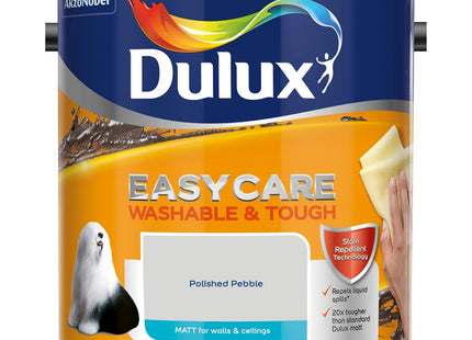 Dulux Easycare Washable and Tough Matt Emulsion Paint For Walls And Ceilings - Polished Pebble 2.5 Litre 403201