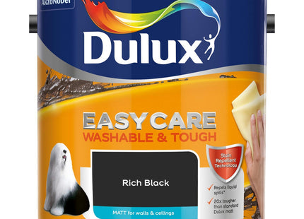 Dulux Easycare Washable and Tough Matt, Rich Black, 2.5 Litre