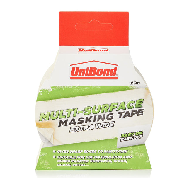 UniBond Easy on Easy off Masking Tape, Extra Wide / for painting, art or crafting / 38mm x 25m 1667370