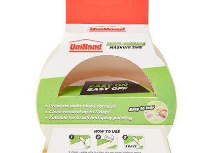 UniBond Easy on Easy off Masking Tape, Extra Wide / for painting, art or crafting / 38mm x 25m 1667370