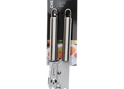 Chef Aid Can Opener, High Grade Stainless Steel Can, Tin, Jar And Bottle Opener, Manual Rotating Blade with Built in Hanging Loops - Dishwasher Safe