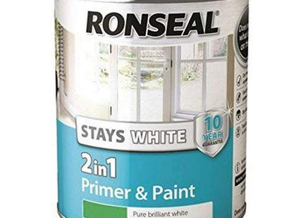 Ronseal Stay 2-in-1 Gloss Paint, White, 750ml RSLSW21GP750
