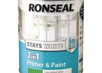 Ronseal Stay 2-in-1 Matt Paint, White, 750ml RSLSW21MP750