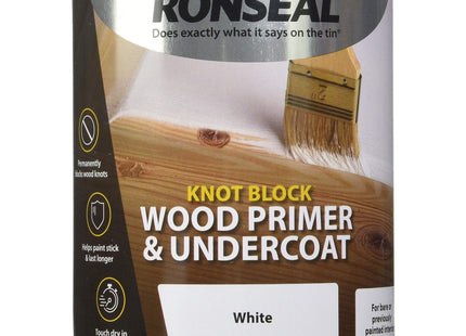 Ronseal Knot Block Wood Primer and Undercoat White 750ml