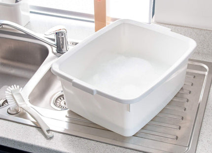 Addis Plastic Butler Large Rectangular Bowl, White, 12.5 Litre, 33 x 42 x 17 cm 517639