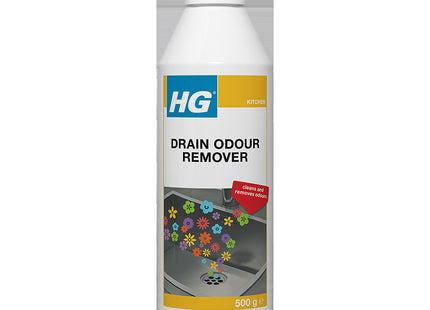 HG Drain Odour Remover Deodorises Bathroom & Kitchen Sinks & Pipes 0.5kg