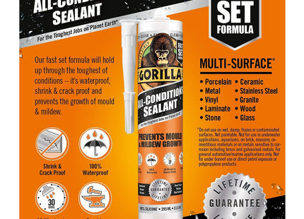 Gorilla Glue All Conditions Sealant Silicone White 295ml 1144010