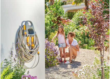 Hozelock - Wall-Mounted Hose Hanger: 30m Capacity for � 19mm (3/4") Hose, Optimised Storage Space (Hose / Lance / Gun / Fittings) [2362 0000]