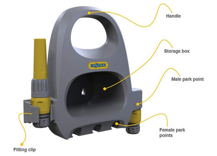 Hozelock - Wall-Mounted Hose Hanger: 30m Capacity for � 19mm (3/4") Hose, Optimised Storage Space (Hose / Lance / Gun / Fittings) [2362 0000]